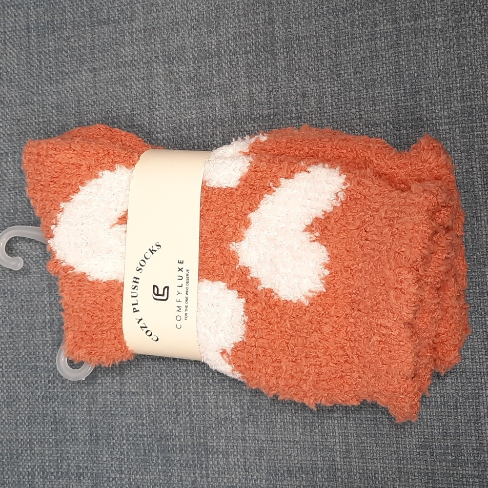 Socks Sox Sock Fuzzy Soft Slipper Thick Warm Cozy Unisex Hearts Love Fun Heart